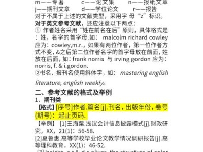 毕业论文参考文献标准格式的规范与应用研究