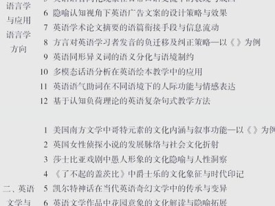 毕业论文关键词的选取与应用研究