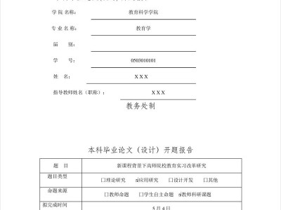 毕业论文课题确定