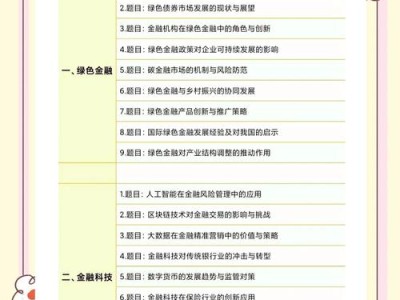 金融专业毕业论文选题的探讨与建议